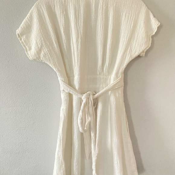 Marine Layer Camila Mini Dress in White Women's XS Gauzy Cotton Side Pockets - Picture 9 of 13